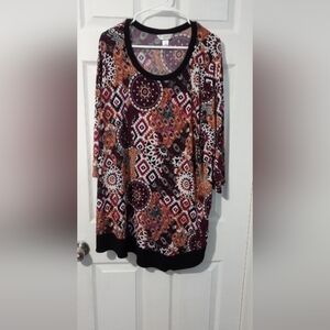 CJ Banks Multicolor Geometric Dress